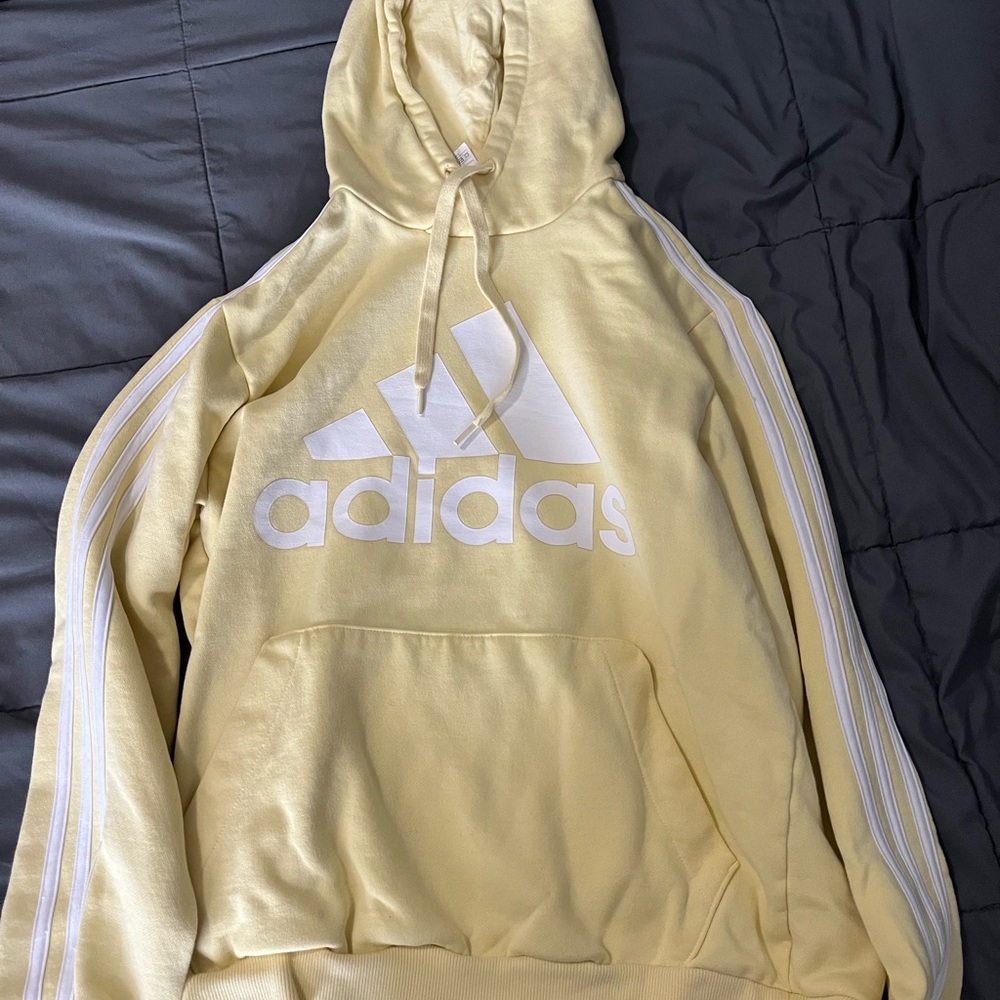 Adidas Cream Hoodie with Drawstring